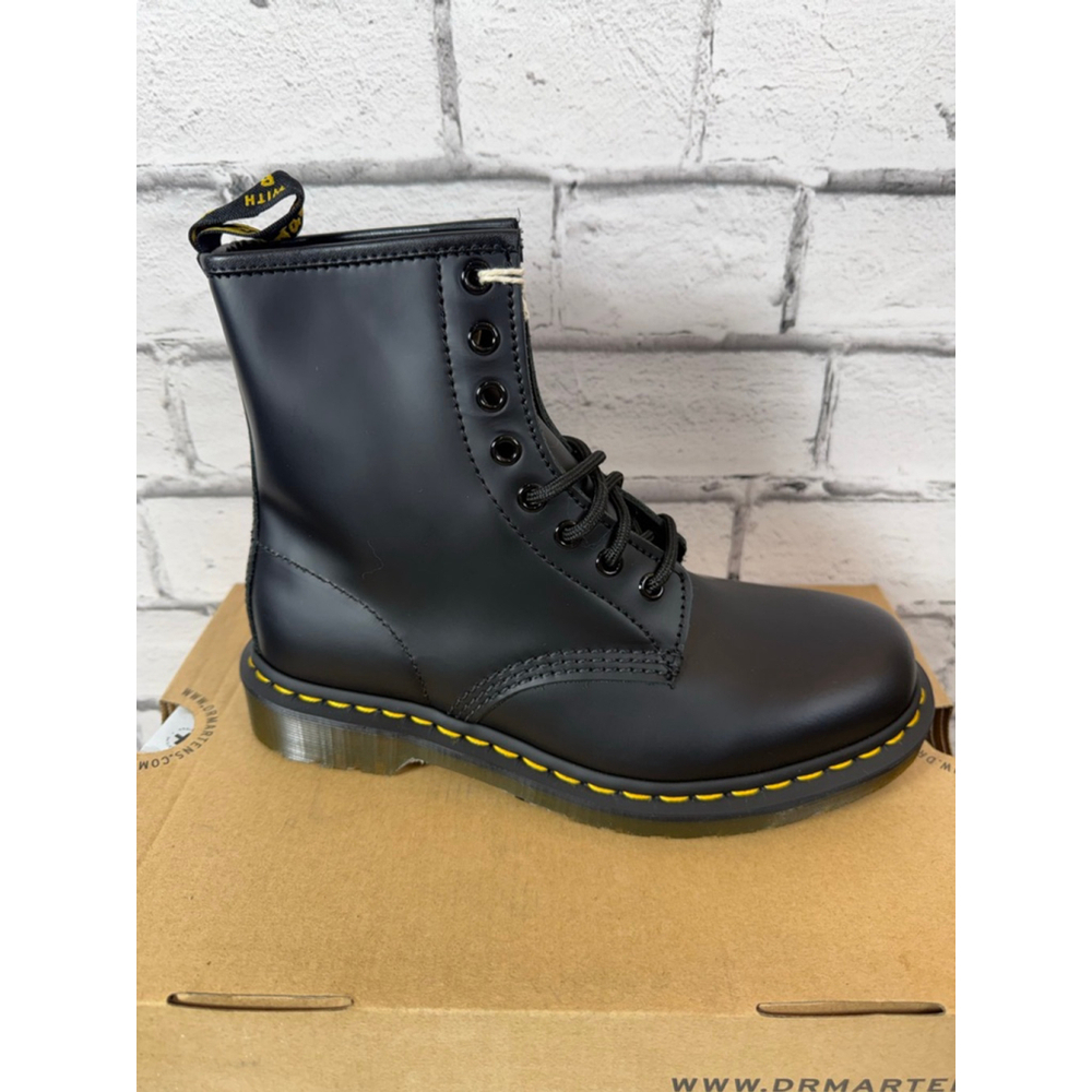 Dr. Martens Black 1460 Bex Smooth Leather Lace Up Boots Womens 7 Mens 6 NEW